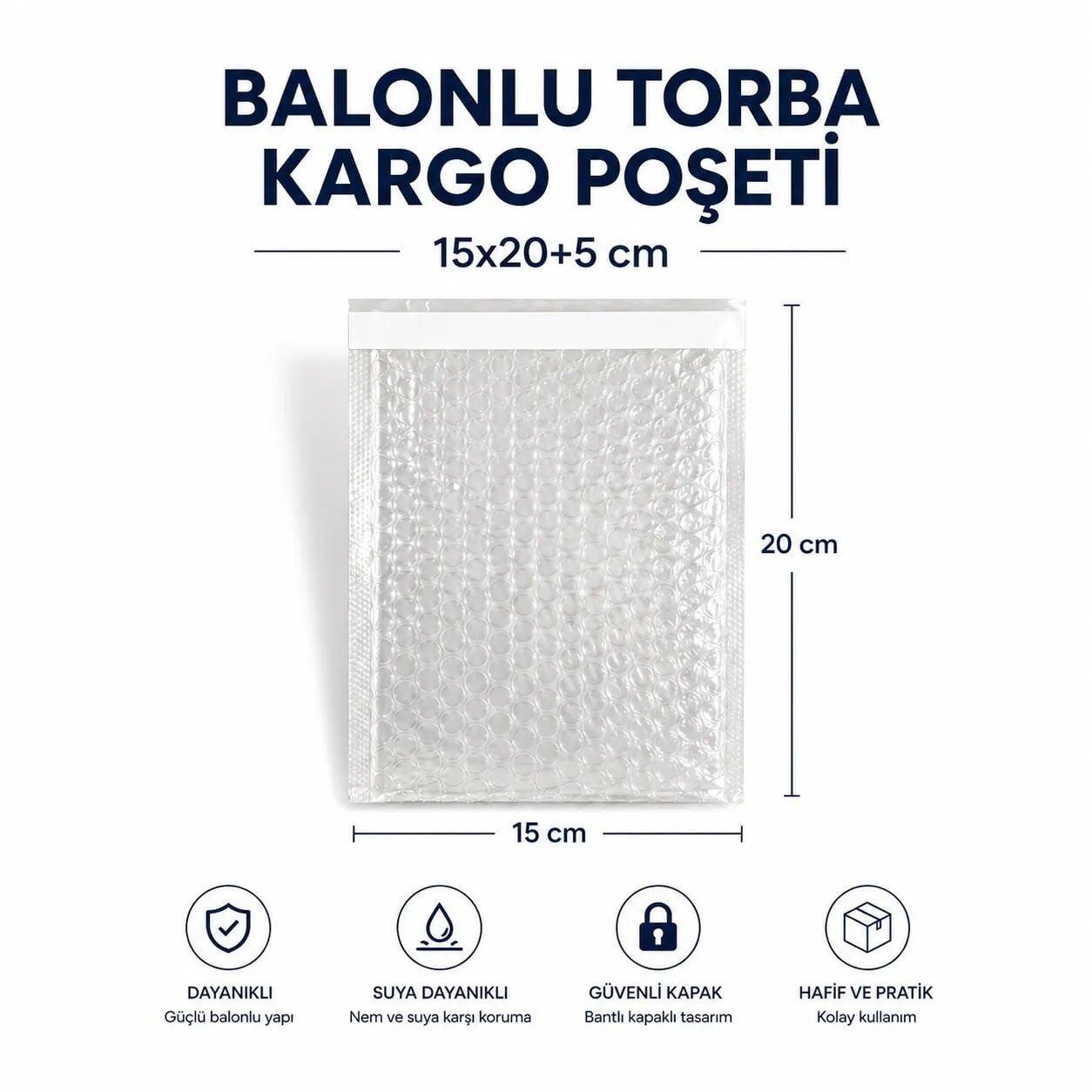BALONLU TORBA KARGO POŞETİ 15X20+5