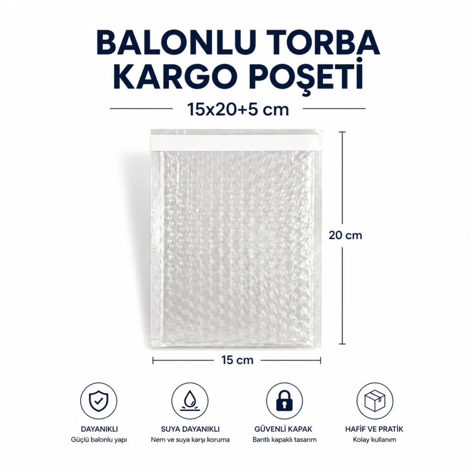 BALONLU TORBA KARGO POŞETİ 15X20+5