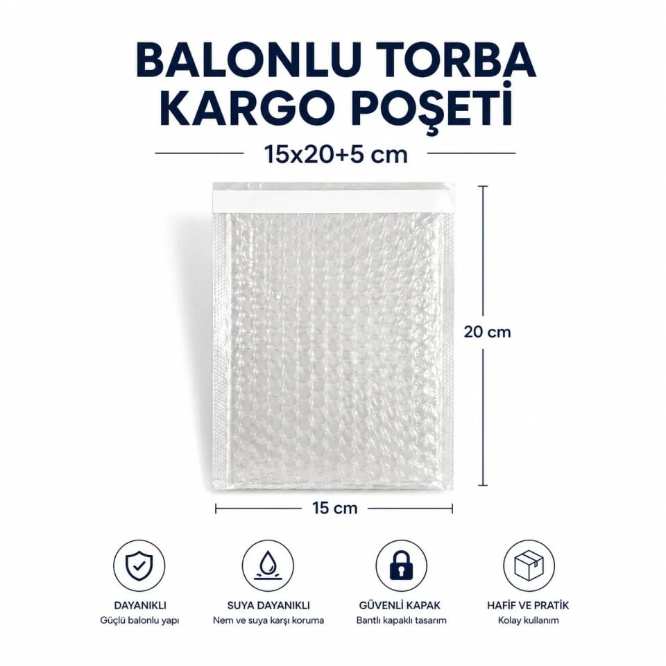BALONLU TORBA KARGO POŞETİ 15X20+5