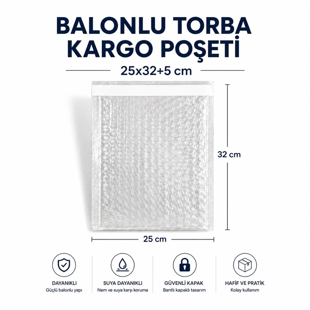 BALONLU TORBA KARGO POŞETİ 25X32+5
