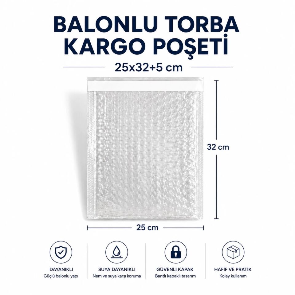 BALONLU TORBA KARGO POŞETİ 25X32+5