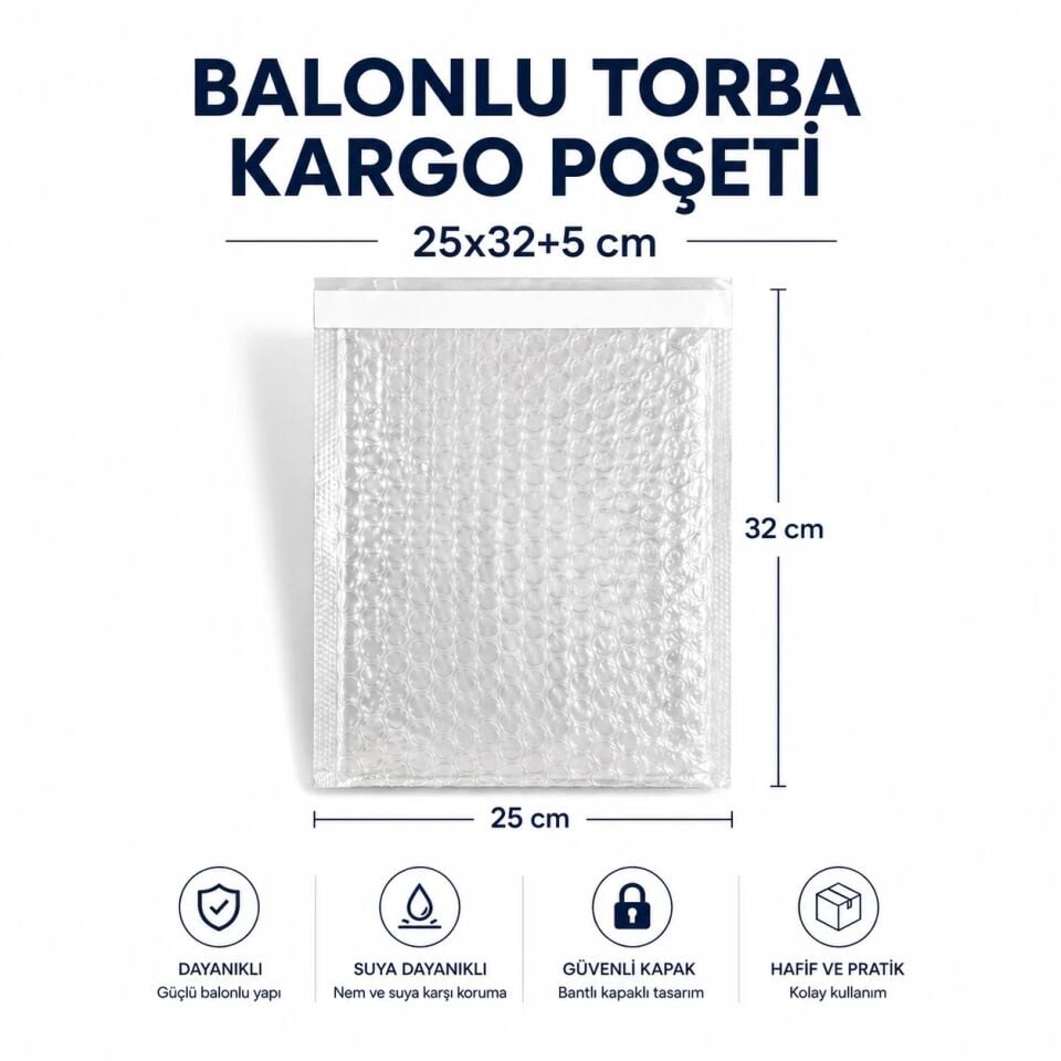 BALONLU TORBA KARGO POŞETİ 25X32+5