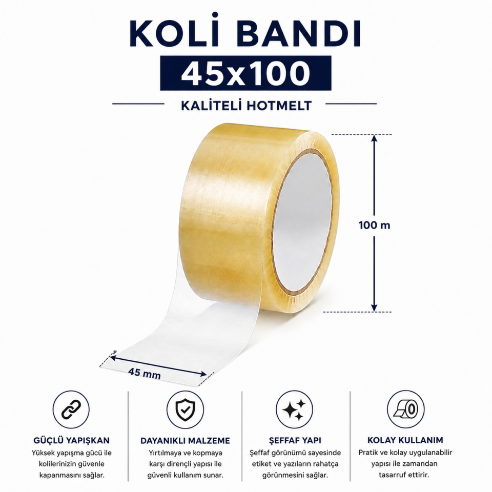 KOLİ BANTI KALİTELİ HOTMELT 45X100