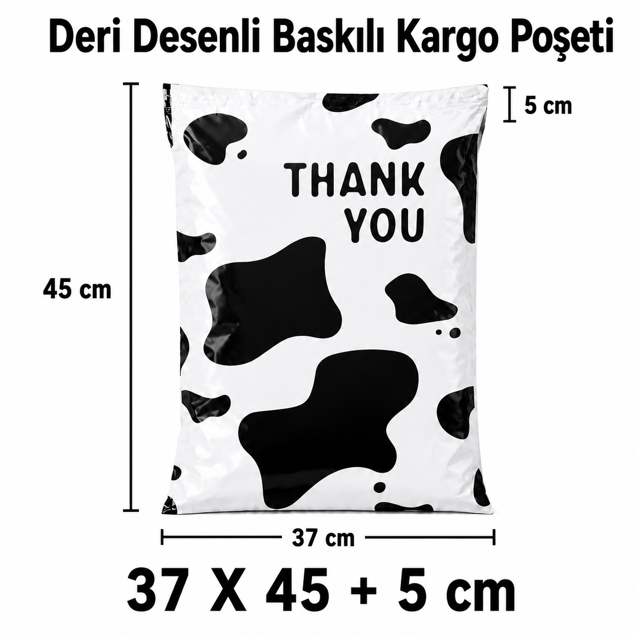 DERİ DESENLİ 140 MİKRON BASKILI KARGO POŞETİ 37X45+5