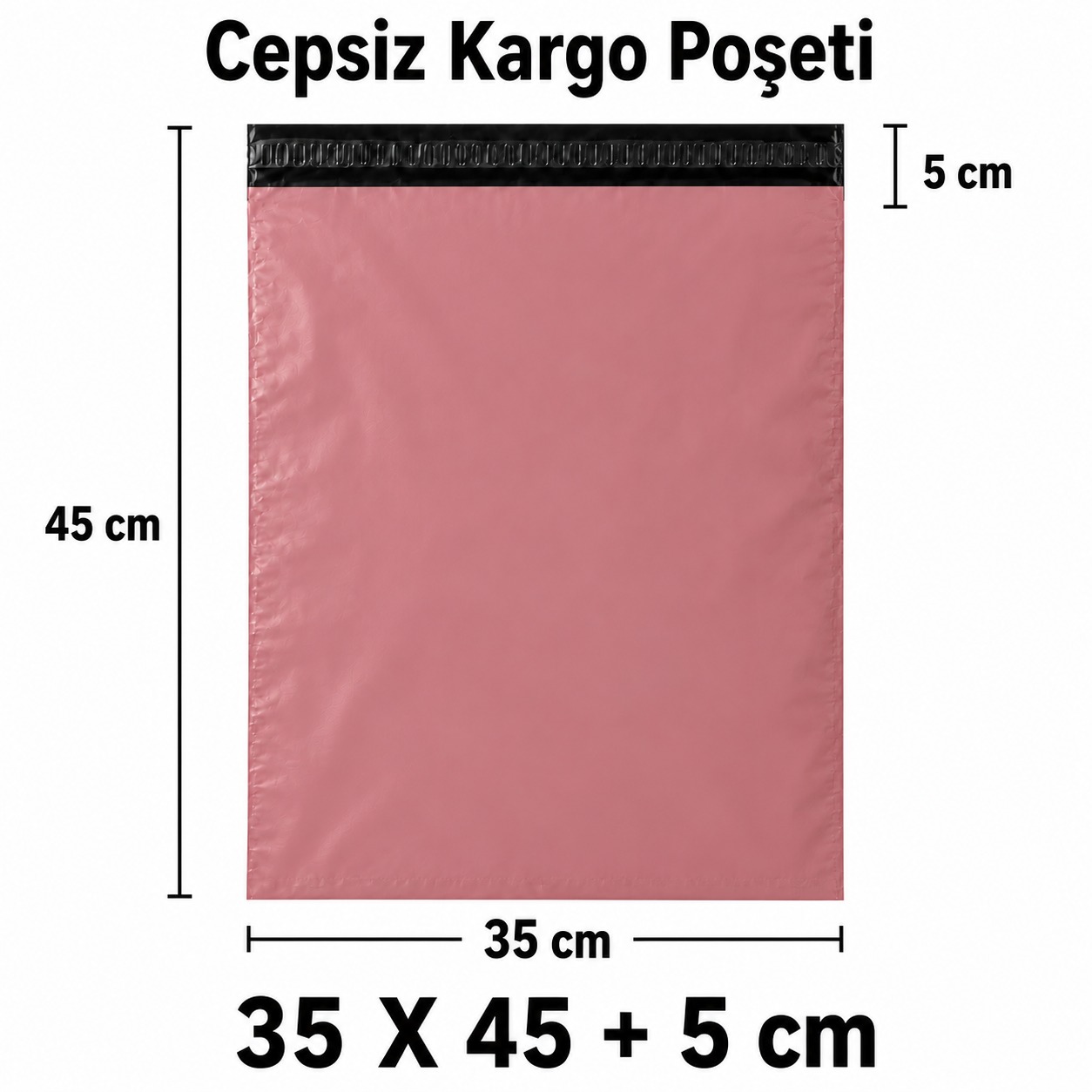 CEPSİZ KARGO POŞETİ 35X45+5 - GÜL KURUSU